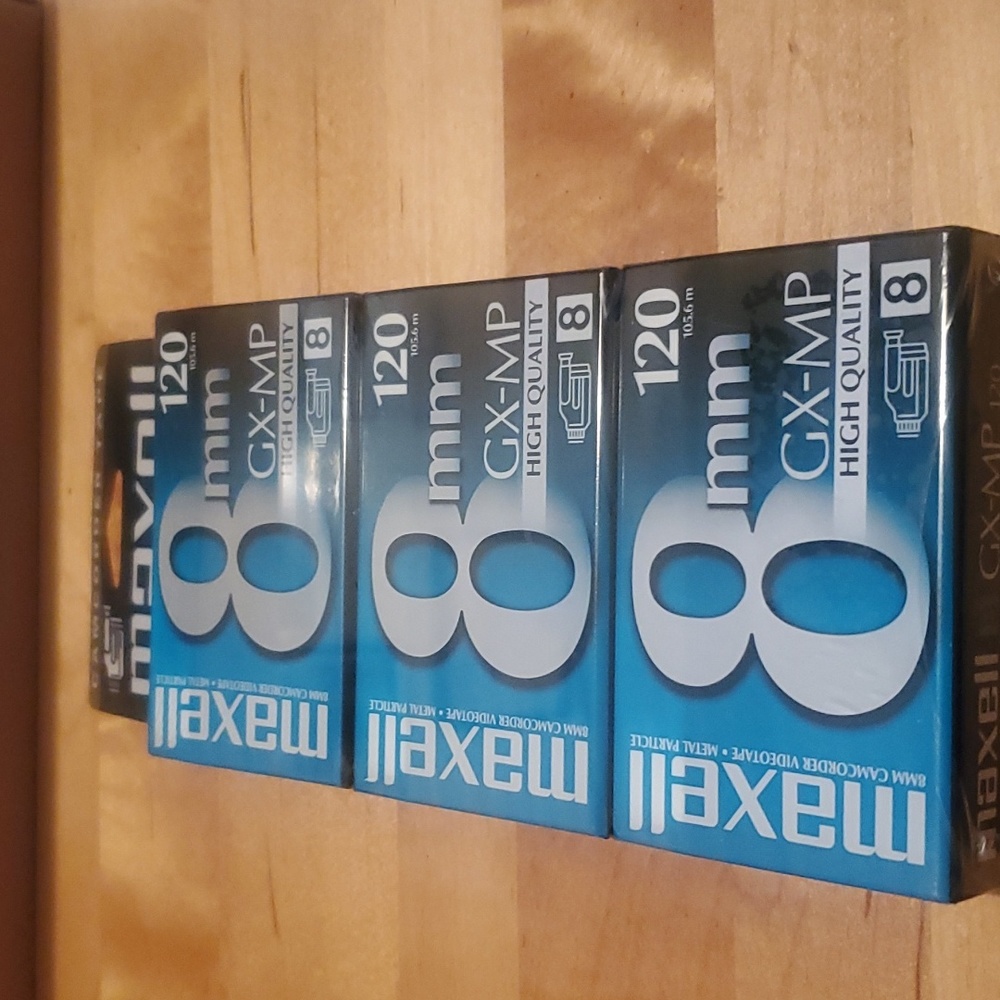 Lot of 3 Maxell 8mm GX-MP High Quality Camcorder Video Tapes 120 Minute